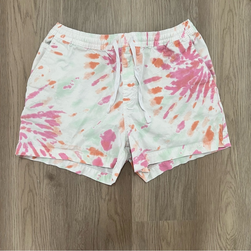 Vans Range Elastic Tie Dye Shorts Pink Orange Relaxed Fit Medium